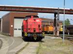 Am 30 .05.2015 stand die 203 112-8 von der WFL im RAW Stendal bei Alstom Lokomotiven Service GmbH .