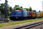 Am 04.06.2015 kam die  203 214-2 von der  SONATA LOGISTICS GmbH, aus Richtung Hannover nach Stendal und fuhr weiter in Richtung Magdeburg .