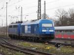 Am 21.12.2014 Rangierfahrt von der 140 042-4 und die 253 015-8 von der Eisenbahn-Bau- und Betriebsgesellschaft Pressnitztalbahn mbH-Press in Stendal .