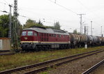 Am 01.10.2016 kam die 132 004-3 von der   LEG Leipziger Eisenbahn GmbH  aus Richtung Salzwedel nach Stendal und fuhr weiter in Richtung Magdeburg .