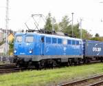 Am 7.10.2014 kam die 139 285-1 von der EGP in neuer Lackierung aus Richtung Salzwedel nach Stendal und fuhr weiter in Richtung Magdeburg .