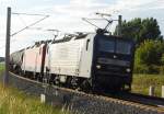 Am 3.07.2014 kam die  143 068-5 (115) und die 143 911-6 (111) von der RBH  aus der Richtung Wittenberge und fuhr nach Stendal .