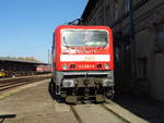 -br-6-143-dr-243-private/633300/am-13102018-stand-die-143-893-6 Am 13.10.2018 stand die  143 893-6 von der  SRS - Salzland Rail Service GmbH, Schönebeck ( DB Cargo AG) im Historischen Lokschuppen Wittenberge ,