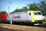 Am 6.06.2014 kam die 185 543-6 von CAPTRAIN aus Richtung Magdeburg nach Stendal und fuhr weiter in Richtung Salzwedel.