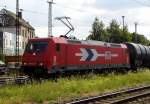 Am 22.07.2014 kam die 185  632-7 von der HGK aus Richtung  Salzwedel nach Stendal und fuhr weiter in Richtung  Magdeburg .