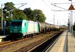 Am 12.08.2014 kam die 185 633-5 von der ITL aus der Richtung Magdeburg nach Demker und fuhr weiter in Richtung Stendal .