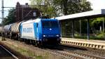 Am 14.08.2014 kam die 185 526-1 von der RSB Logistic aus Richtung Magdeburg nach Genthin und fuhr weiter in Richtung Brandenburg an der Havel .