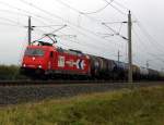 Am 13.09.2014 kam die 185 587-3 von der HGK aus Richtung Hannover  und fuhr weiter in Richtung Berlin.