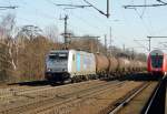 Am 26.02.2015 kam die 185 621-0 von der Ruhrtalbahn-Cargo (Railpool) aus Richtung Magdeburg nach Niederndodeleben und fuhr weiter in Richtung Braunschweig.