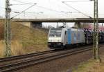 Am 25.03.2015 kam die 185 673-1 von der Rurtalbahn Cargo ( Railpool) Richtung Stendal und fuhr weiter in Richtung Hannover .