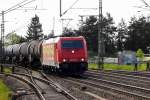 Am 13.05.2014 kam die 185 586-5 von der HGK aus Richtung Braunschweig nach Niederndodeleben und fuhr weiter in Richtung Magdeburg .