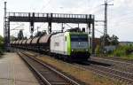 Am 13.05.2014 kam die 185 542-8 von der CAPTRAIN aus Richtung Braunschweig nach Niederndodeleben und fuhr weiter in Richtung Magdeburg .