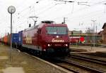 Am 18.03.2016 kam die 185 513-9 von der Emons aus Richtung Wittenberge nach Stendal und fuhr weiter in Richtung Magdeburg.
