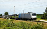 Am 01.07.2016 kam die 185 687-1 von der HSL Logistik (Railpool)  aus Richtung Salzwedel und fuhr nach Stendal .