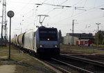 Am 22.09.2016 kam die  185 689-7 von der  HSL Logistik (Railpool) aus Richtung Salzwedel nach Stendal und fuhr weiter in Richtung Magdeburg.