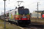 Am 04.03.2017 kam die 185 602-0 von der HSL Logistik (BRLL) aus Richtung Braunschweig nach Stendal und fuhr nach Magdeburg .