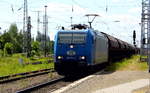 Am 31.05.2017 kam die 185 524-6 von der ITL aus Richtung Salzwedel nach Stendal und fuhr weiter in Richtung Magdeburg .