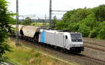Am 09.06.2017 kam die 185 692-1  von der HSL Logistik GmbH, (Railpool )  aus Richtung Salzwedel und fuhr nach Stendal .