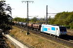 Am 27.09.2018 kam die 185 681-4 von der   IGE - Internationale Gesellschaft für Eisenbahnverkehr IGE GmbH & Co. KG, (Railpool)  aus Richtung Salzwedel und fuhr weiter nach Stendal .