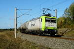 Am 29.09.2018 kam die 185 541-0 von  CAPTRAIN aus Richtung Wittenberge und fuhr weiter nach Stendal .