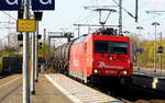 Am 17.04.2019 kam die 185 584-0 von der RheinCargo GmbH & Co. KG,  aus Richtung Hamburg nach Wittenberge und fuhr weiter in Richtung nach Berlin .
