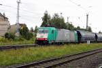 Am 27.08 .2015 kam die E 186 242-4 von der ITL aus Richtung Hannover nach Stendal und fuhr weiter in Richtung Magdeburg .