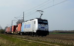 Am 12.04.2016 kam die 186 455-2 von METRANS (Railpool) aus Richtung Salzwedel und fuhr weiter in Richtung Stendal .