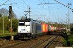 Am 21.04.2016 kam die 186 455-2 von METRANS  (Railpool) aus der Richtung Helmstedt nach Wefensleben und fuhr weiter in Richtung Magdeburg .