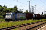 Am 27.05.2017 kam die 186 421-4 von der  Rurtalbahn Cargo GmbH, (Railpool  ) aus Richtung Braunschweig nach Stendal und fuhr weiter in Richtung Magdeburg .