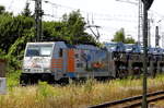 Am 19.07.2017 kam die E 186 181-4 von der   HSL Logistik GmbH, ( Railpool  aus Richtung Braunschweig nach Stendal und fuhr nach  Frankfurt (Oder) .