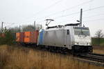 Am 23.01.2021 kam die 186 532-8  von METRANS  ( Railpool) GmbH,  aus der Richtung Magdeburg nach Demker und fuhr weiter in Richtung Stendal.