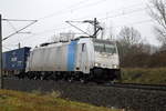 Am 04.02.2021 kam die 186 535-1   von METRANS (Railpool GmbH,) aus Richtung Wittenberge und fuhr weiter in Richtung Stendal .