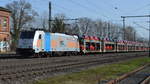 Am 25.02.2021 kam die 186 299-4 von der HSL Logistik GmbH ,  (Railpool GmbH,) aus Richtung Magdeburg nach Niederndodeleben und fuhr weiter in Richtung Braunschweig .