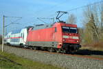 Am 27.01.2021 kam die 101 013-1 von DB Fernverkehr AG ,aus Richtung Wittenberge und fuhr weiter in Richtung Stendal .