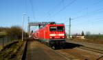 Am 26.02.2015 kam die 114 032-6 von der DB aus Richtung Braunschweig nach Niederndodeleben und fuhr weiter in Richtung Magdeburg .