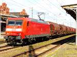 Am 22.04.2015 kam die 145 018-8 von der DB aus Richtung Magdeburg nach Stendal und fuhr weiter in Richtung Wittenberge .