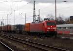 Am 15.03.2016 kam die 145 038-6 von DB Schenker aus Richtung Magdeburg nach Stendal und fuhr weiter in Richtung Salzwedel.