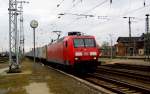 Am 19 .03.2016 kam die 145 059-2 von DB Schenker aus Richtung Hannover nach Stendal und fuhr weiter in Richtung  Magdeburg .