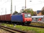 Am 18.10.2014 kam die 145 088-1 von der SRI Rail Invest GmbH (ex-SBB-Cargo) aus Richtung Magdeburg nach Stendal und fuhr weiter in Richtung Salzwedel.