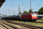 Am 23.07.2018 kam die 145 092-3 von der  HSL Logistik GmbH , aus Richtung  Magdeburg   nach Stendal und fuhr weiter in Richtung Braunschweig .