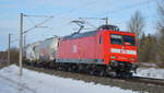 Am 11.02.2021 kam die  145 031-1 von der MEG - Mitteldeutsche Eisenbahn GmbH, aus Richtung Wittenberge und fuhr weiter in Richtung Stendal .