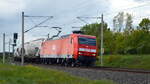 Am 21.05.2021 kam die 145 052-7  von der  MEG - Mitteldeutsche Eisenbahn GmbH, aus Richtung Wittenberge und fuhr weiter in Richtung Stendal.