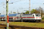 Am 30.04.2017 kam die 146 570-7 von DB Fernverkehr aus Richtung Magdeburg nach Stendal und fuhr weiter in Richtung Braunschweig .