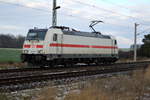Am 14.01.2021 kam die 146 567-3 von DB . aus der Richtung Stendal nach Demker und fuhr weiter in Richtung  Magdeburg .