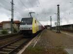 Am 29.05.2014 kam 152 197 mit einem VW Autozug aus Richtung Berlin nach Stendal und fuhr weiter in Richtung Hannover nach Emden Terminal. 