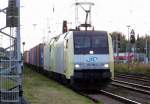 Am 1.07.2014 kam 152 196-2 von der ITL aus Richtung  Wittenberge nach Stendal und fuhr weiter in Richtung Magdeburg.