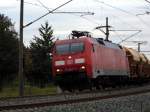 Am 9.10.2014 kam die 152 076-6 von der DB aus Richtung Stendal und fuhr weiter in Richtung Wittenberge .