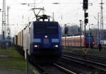 Am 23.11.2014 kam die 152 134-3 von der DB aus Richtung Salzwedel nach Stendal und fuhr weiter in Richtung Magdeburg .
