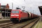 Am 23.12.2014 kam die 152 054-3 von der DB aus Richtung Magdeburg nach Stendal und fuhr weiter nach Wittenberge.
