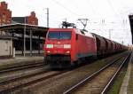 Am 13.04.2015 kam die 152 123-6 von der Railion aus Richtung Magdeburg nach Stendal und fuhr weiter in Richtung Wittenberge .